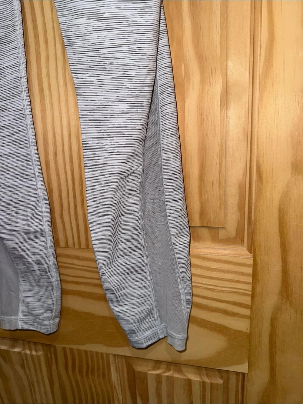 lululemon athletica Gray & White Striped High-Rise Leggings